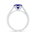 thumbnail image 2 of ANGARA Natural Tapered Shank 1.45 ct Tanzanite Solitaire Ring with Diamonds in 14K White Gold for Women (Size-7mm) | December Birthstone, Anniversary, Jewelry Gift for Women | Natural Tanzanite Ring, 2 of 9