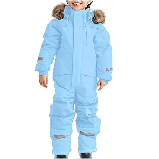JMYHOAM Snow Suits Enfants Filles Garçons Combinaisons de Neige Colorées Vestes Combinaisons d'Hiver