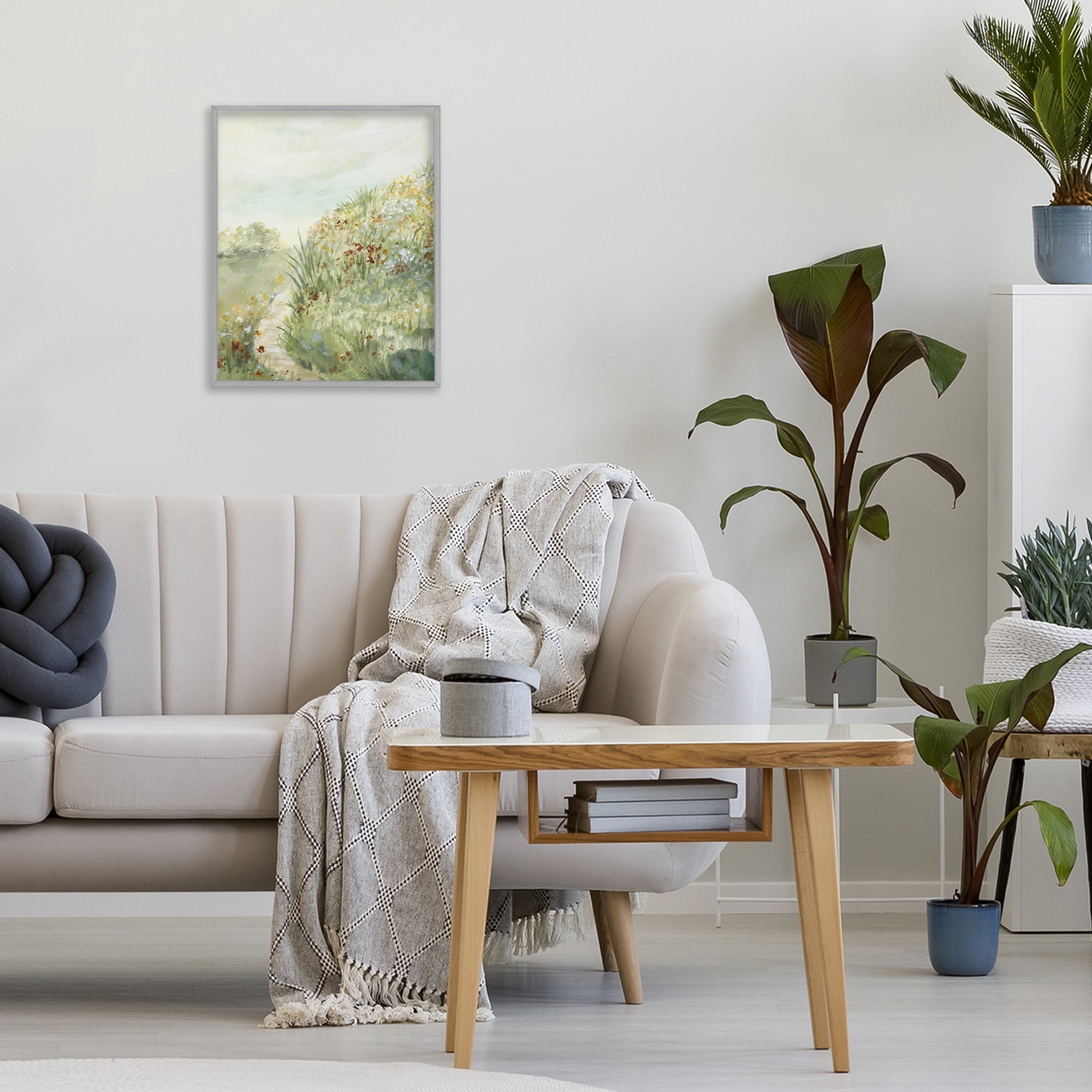 Stupell Industries Hilltop Blooms & Winding Trail Gray Framed Giclee Art, design by Lanie Loreth