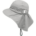 thumbnail image 3 of Muryobao Toddler Kids Baby Girls Boys Sun Hat Summer UPF 50+ UV Protection Caps Wide Brim Neck Flap Beach Play Fishing Hats Grey 1-3T, 3 of 7