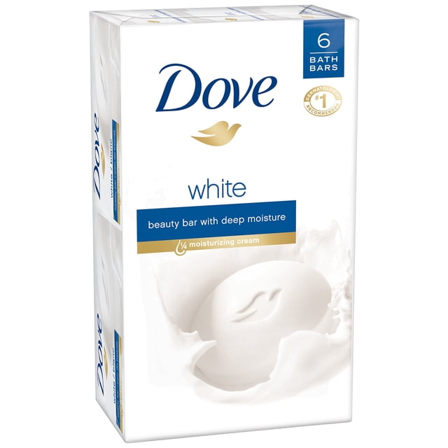 Dove Beauty Bar Blanco 4 oz 6 Barra Azul Sin perfume 24 Oz
