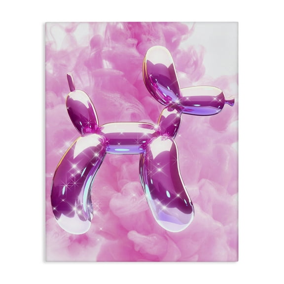 Stupell Industries Glitzy Balloon Dog Abstract Painting Wrapped Canvas Art Print Wall Art, 16 x 20