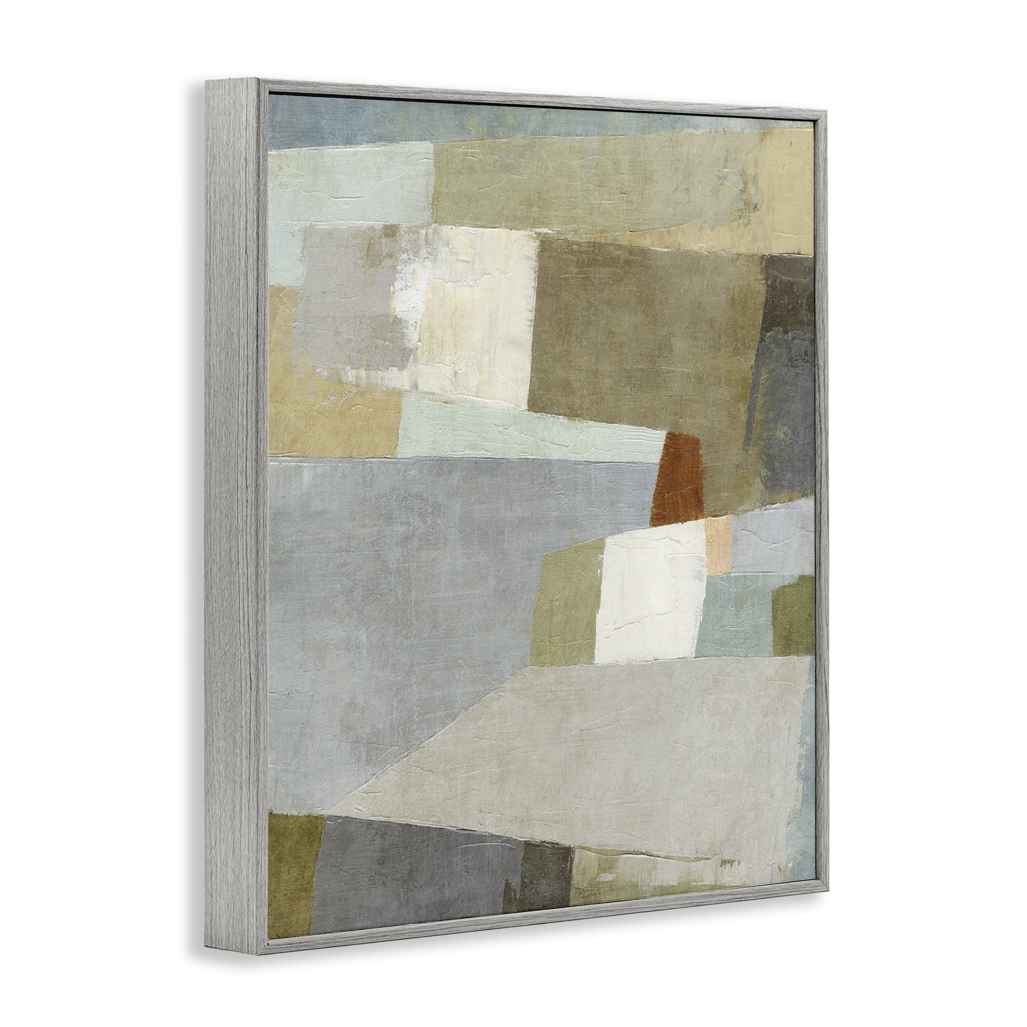 Stupell Industries Causeway Neutral Geometrics Gray Framed Giclee Art, design by Suzanne Nicoll