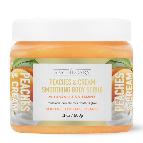 The Spathecary Body Scrub Cuidado corporal exfoliante, nutritivo, refrescante y suavizante 21 oz. (21 oz de duraznos y crema)