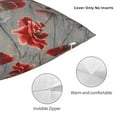 thumbnail image 5 of YFYANG Square Decorative Throw Pillow Case (Without Pillow Insert), Vintage Red Flowers Bedroom Sofa Car Cushion Cover, 24"x24", 5 of 9