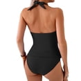 thumbnail image 3 of Women's Tankini Swimsuits Tummy Control Swimwear Two Piece Bathing Suits Swim Top with High Waisted Bottom Black L, 3 of 3