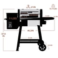 thumbnail image 5 of KingChii Pellet Grill Smoker with Side Shelf, 456 SQ.IN Grill with PID Temperature Control for Outdoor Cooking, BBQ Camping and Patio, Black, 5 of 13
