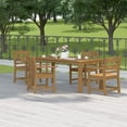 thumbnail image 3 of Williamspace Patio Dining Table Sets, 7pcs Outdoor HIPS Dining Furniture Set 70.8'' Rectangular Table and 6 Chairs, All Weather Resistant for Backyard Conversation Garden Poolside Balcony Lawn, Teak, 3 of 6