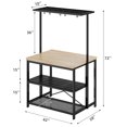 thumbnail image 2 of Zzistar Kitchen Island Bakers Rack Microwave Oven Stand Kitchen Shelf with 3 Tier Storage, Metal Coffee Bar Table,Kitchen Storage Shelf for Dining Living Room, 2 of 7