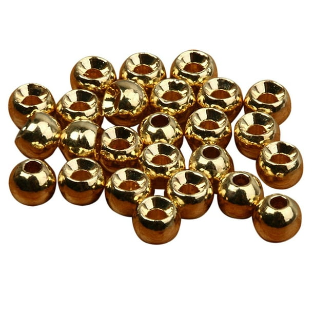 Dynwaveca 25pcs Tungsten Slotted Fly Tying Head Beads Ball Beads Crafts 2.4/3.3/4/4.6mm Gold/Black Other