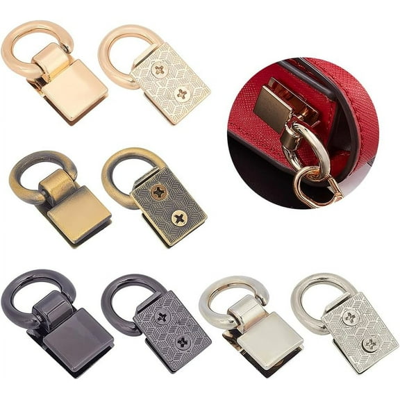 8 Pack Suspension Clasp for Purse 4 Colors Metal Bag Side Clip Buckle Handbag Chain Strap Connector Hardware Wallet Clutch Lanyard Clasp DIY Leather Craft Bag Making Accessories 1.4x0.8 Inch