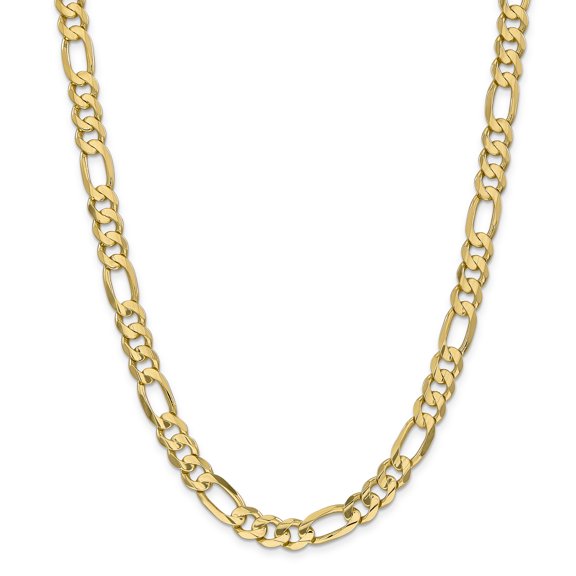 Primal Gold 14 Karat Yellow Gold 8.75mm Concave Open Figaro Link Chain