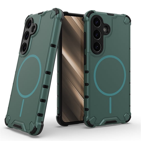 Funda para Samsung Galaxy A55 5G [Compatible con Airbag MagSafe] de Grado Militar Funda Protectora contra Caídas de Color Sólido, Verde, para Galaxy A55(5G)