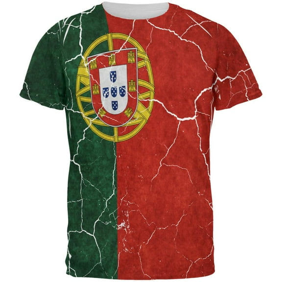 Distressed Portuguese Flag All Over Mens T Shirt Multi MD
