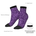 thumbnail image 6 of Fuzoiu Purple Glitter Print Adult Socks, Crew Moisture-wicking Socks, Unisex Cushion Crew Socks,Casual Sports Ankle Socks, 6 of 7