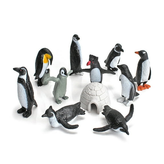 11Pcs/ Set Penguin Model Smallest Detail Collectable Solid Antarctic Animals Penguin Figure Toy Combo for Shelf Decor
