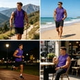 thumbnail image 7 of Mens Tank Tops Plus Size Casual Sleeveless Summer t-Shirt Lightweight Comfy Cut Off Gym Workout Hooded Muscle Tees, L, 7 of 7