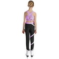 thumbnail image 2 of renvena Kids Girls Athletic Dance Crop Top and Legging Gymnastics Dance Outfits 2 Piece Dancewear 6-16 Lavender 8, 2 of 7