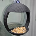 thumbnail image 3 of Small Bird Feeder Birdfeeders Outside Hanging Window Bird Feeder Finch Feeder Cardinal Bird Feeder 9" Gray Window Bird Feeder with Strong Suction Cup for Indoor Bird Watching, 3 of 4