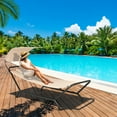 thumbnail image 2 of Gymax Chaise Lounge Bed w/ Detachable Sunshade Canopy Hammock w/ Rustproof Metal Stand Beige, 2 of 10