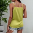 thumbnail image 5 of Lenpel Women's Satin Tank Tops Spaghetti Strap Wrap V Neck Ruched Sleeveless Blouses Casual Loose Camisole Shirts, 5 of 7