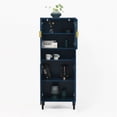 thumbnail image 4 of Trilenars Tall Storage Show Cabinet, Tall Kitchen Pantry Cabinet With 2 Glass Display Door & 2 Doors, Freestanding Modern Cabinet With Gold Handles For Bathroom, Living Room, 4 of 9