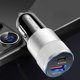 thumbnail image 1 of Cargador PD 38W 2 puertos USB+Tipo-C Cargador de coche rápido para iPhone 14 Pro (Plata), 1 of 5