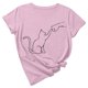 thumbnail image 1 of Camiseta de manga corta con estampado de animales y cuello redondo suelto a la moda de verano para mujer Pompotops hfajkhk134387, 1 of 1
