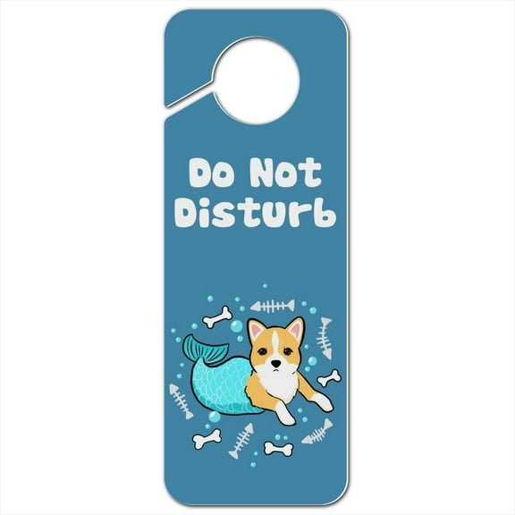 Merdog Mermaid Dog Plastic Door Knob Hanger Sign