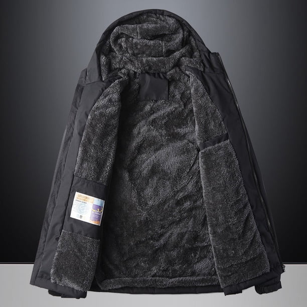 Chaqueta cálida para exteriores resistente al viento y al agua, chaqueta para hombre, ropa acolchada de algodón grueso con vellón agregado, abrigo informal acolchado de algodón para hombre, traje de