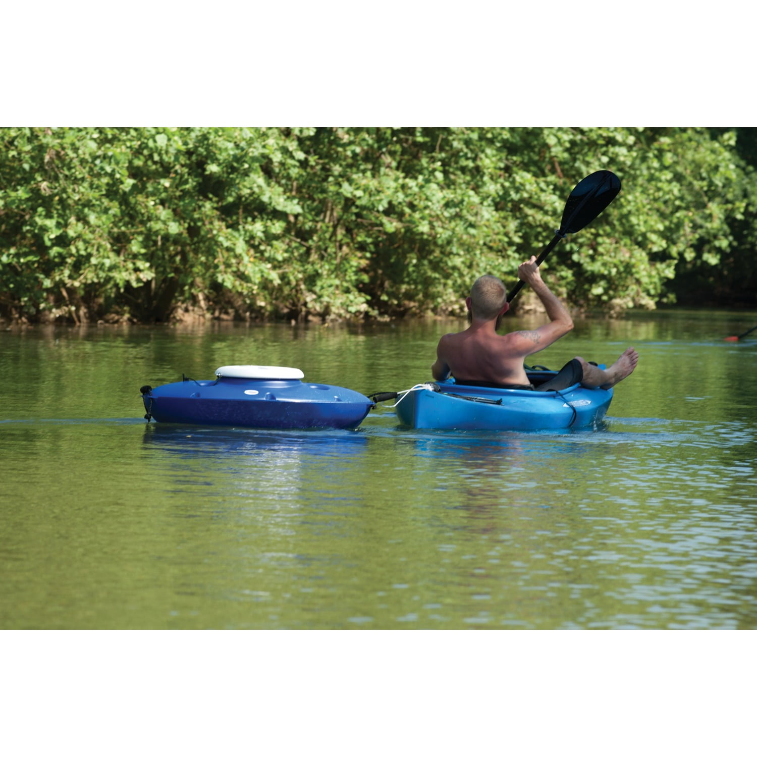 CreekKooler 30 qt. Floating Insulated Beverage Kayak White Cooler with 8  ft. Rope CK0022 + TS01601 - The Home Depot