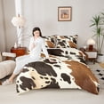 thumbnail image 4 of Feelyou Rustic Cow Print Full Size Comforter Sets, Farmhouse Highland Bull Bedding Comforter Set, Teens Kids Boys Girls Reversible Bedding Sets, Super Cozy Room Decor, 3pcs, 4 of 8