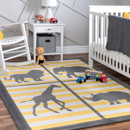 Unique Loom Metro Collection Area Rug - Safari (8' x 10' Rectangle Gray/Ivory)