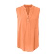 thumbnail image 4 of YDFCWXW Tank Tops for Women 2025 Summer Tops Cotton Linen Sleeveless Button Down Shirts Trendy V Neck Blouses with Side Slit Orange, 3XL, 4 of 5