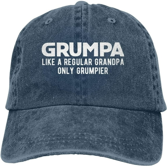 Grumpa Like Regular Grandpa Hat Distressed Cotton Washed Baseball Cap Black Novetly Denim Hats Unisex Adjustable
