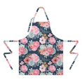 thumbnail image 2 of Pioneer Flower Floral Print Pattern Apron-Garden Aprons for Women with Pockets-Cotton Linen Waterproof Kitchen Cooking Gardening Aprons Adjustable for Kitchen,Cooking,BBQ and Salon 33x27 Inch, 2 of 7