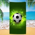 thumbnail image 1 of weibbin Beach Towel Soccer Print Microfiber Quick Dry Absorbent Bath Towel for Pool Beach 55x27 in, 1 of 6