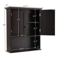 thumbnail image 3 of YOSITiuu Wall Mounted Bathroom Cabinet, Over The Toilet Storage Cabinet w/Double Doors & Adjustable Shelf, Wood Hanging Medicine Cabinet for Living Room, Entryway, Kitchen (Brown), 3 of 9