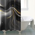 thumbnail image 4 of Black and Gold Marble Glitter Splashes Pattern Shower Curtain 72"x72" ,Bathroom Decorative Shower Curtains Set with 12 Hooks,Modern Waterproof Washable Shower Curtain, 4 of 6