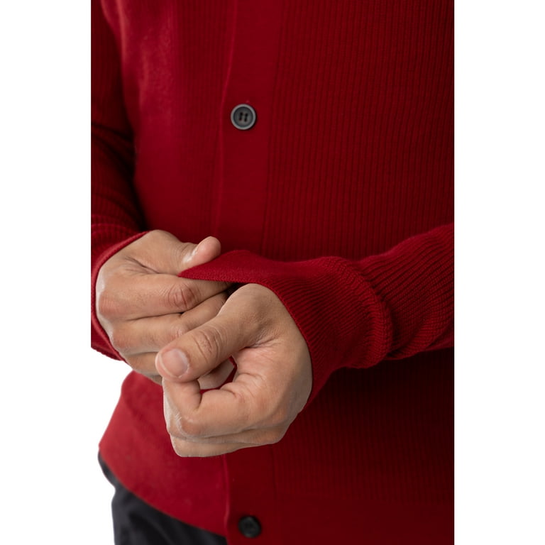 X RAY Men's Durable Cotton Cardigan Sweater, Soft Ribbed V X RAY Men's Durable Cotton Cardigan Sweater, Soft Ribbed V
