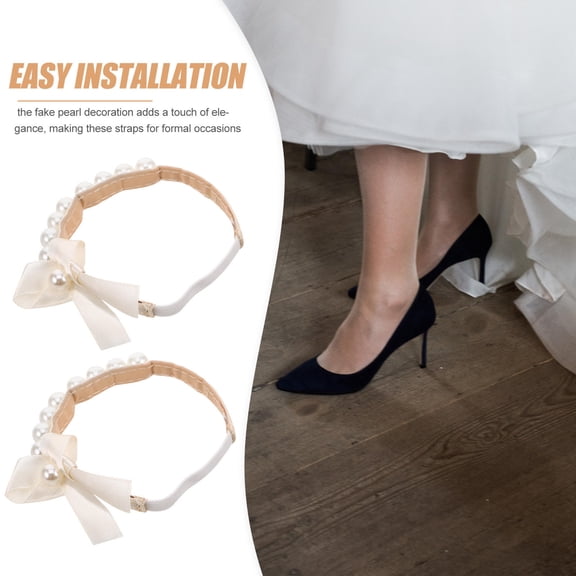 CTIRCHIU 1 Pair Women Elegant High Heels Anti Loose Straps Beige PU For Secure Daily Wear