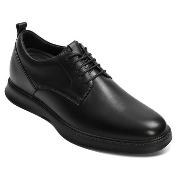 CMR CHAMARIPA Height Increasing Shoes For Men - Black Leather Business Casual Derby Shoes 2.76 Inches / 7CM