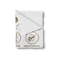 thumbnail image 2 of Astrology Soft Flannel Fleece Blanket, Classic Zodiac Chart Astrologicy Signs Stiylish Constellation Art Lllustration, Cozy Plush for Indoor and Outdoor Use, 70" x 90", White Sepia, by Ambesonne, 2 of 5