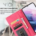 thumbnail image 3 of Wallet Case for Galaxy S23 Plus 6.6" 2023, Retro PU Leather [Magnetic Detachable Shell] Flip Kickstand [Cash Pocket & Card Slots] Drop Resistant Full Protective Case, Rose, 3 of 10