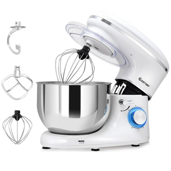 Costway Electric Food Stand Mixer 6 Speed 6.3Qt 660W Tilt-Head Stainless Steel Bowl