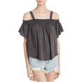 thumbnail image 1 of Blusa tejida con hombros descubiertos Free People Darling para mujer gris mediana, 1 of 2