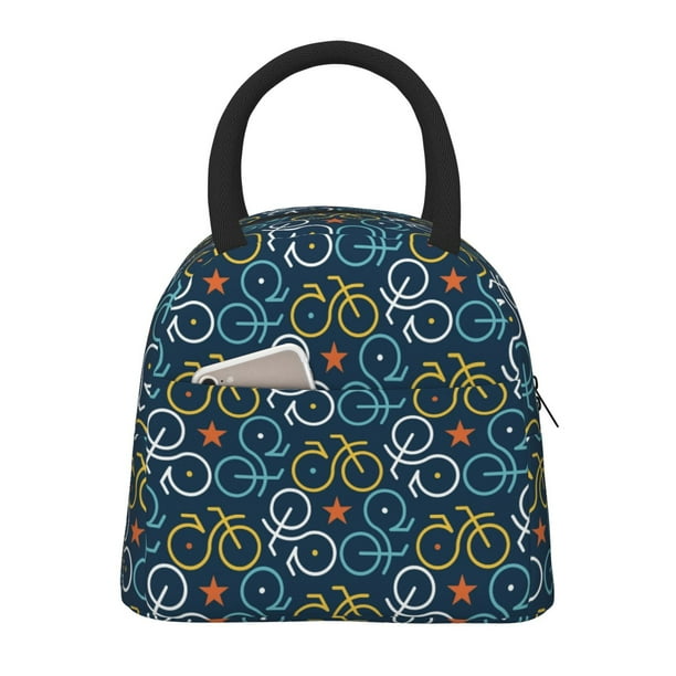 Disketp Bicycle Colorful Bolsa Térmica para Almuerzo, Lonchera con Abertura Amplia y Gran Capacidad, Organizador Reutilizable para Mujeres, Hombres y Adultos
