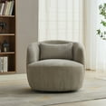 thumbnail image 2 of Accent Chairs 34.25 "Wide Upholstered Corduroy 360° Swivel Barrel Soft Accent Chair with Pillow, Circular Reading Armchair for Club, Living Room, Bedroom, Office, Lounge, Light Gray.,Fabric Accent Ch, 2 of 8