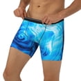 thumbnail image 3 of Picia Blue Shell Pattern Men's Athletic Long Leg Briefs , Performance Stretch Underwear，Moisture-Wicking, 3 of 7