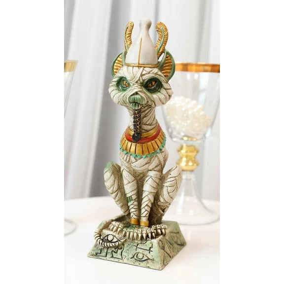 Egyptian God Of The Dead And Rebirth Osiris Mummy On Hieroglyphic Base Statue